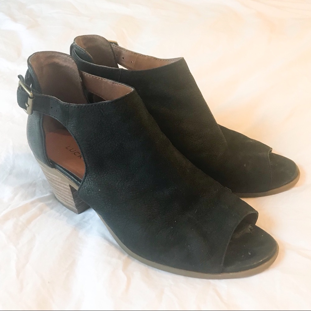 Black Suede Wedge Heels